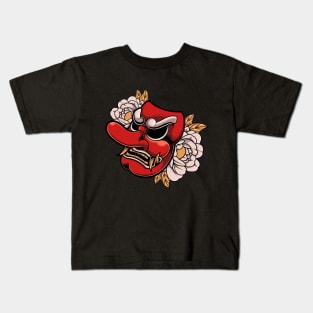 JAPANESE TENGU MASK ILLUSTRATION Kids T-Shirt